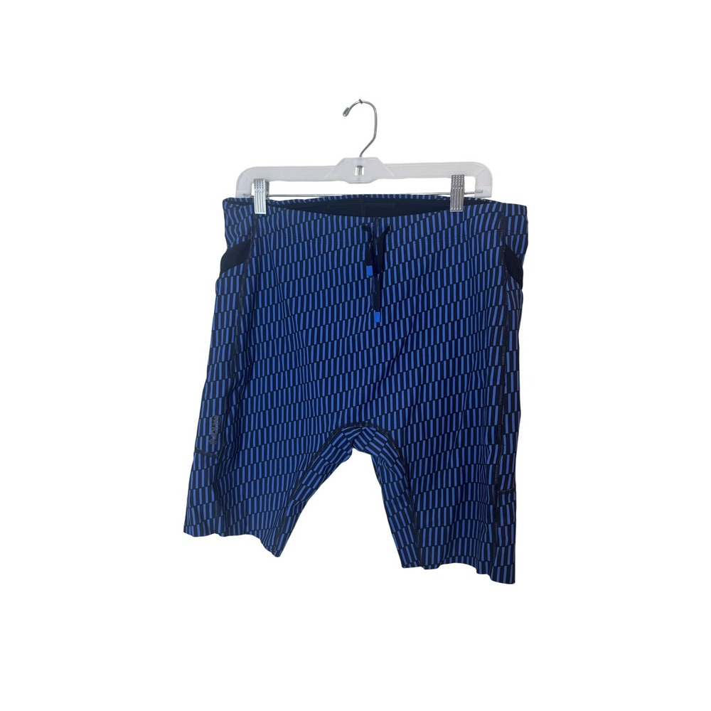 Janji Trail Half Tight Shorts Mens XL Blue 8 Inch Running Compression Pockets